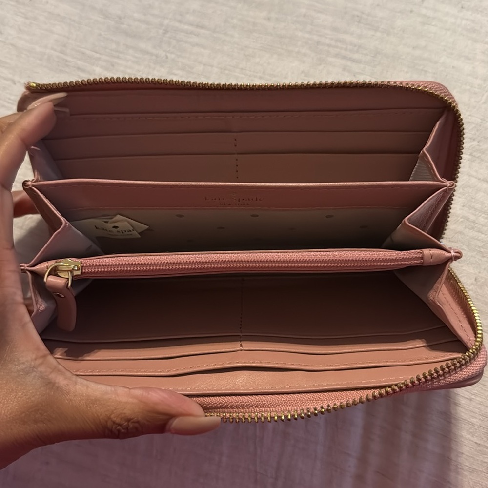 Used Kate Spade Rose pink large wallet - Picture 3 of 6